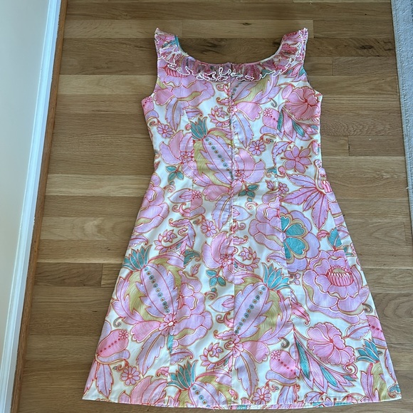 Carnegie of London Vintage Floral Pink Green Yellow Dress Women’s Size 18 - Picture 12 of 16
